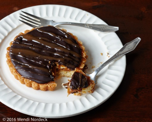 Chocolate peanut butter carmel tart from http://www.roux44.com